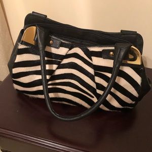 Paola Masi zebra print calf hair leather purse